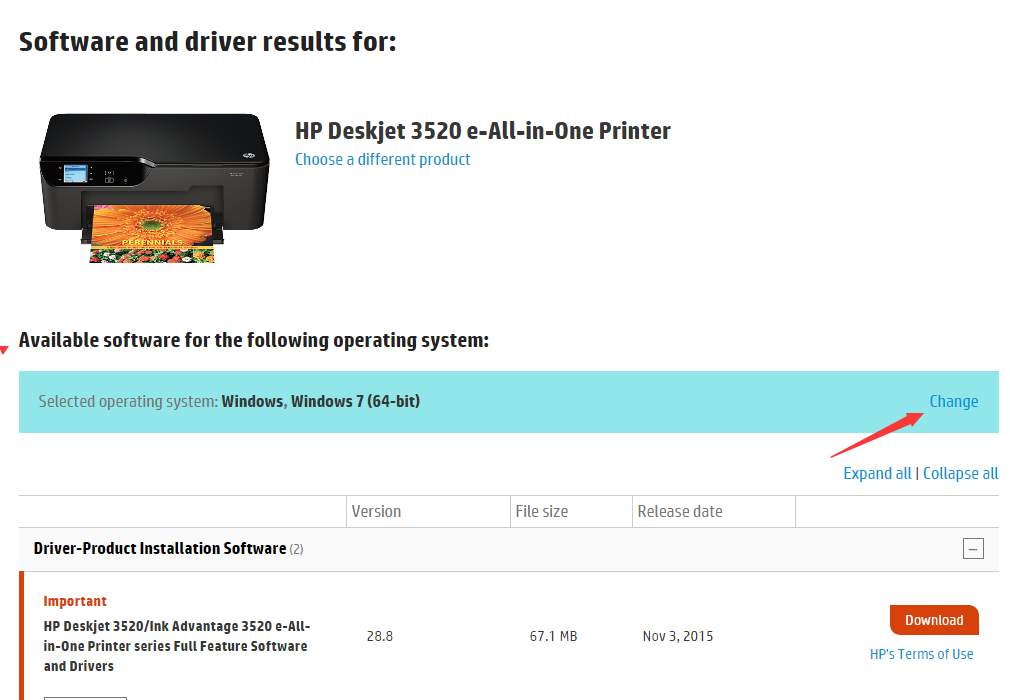 hp deskjet 3520 driver download